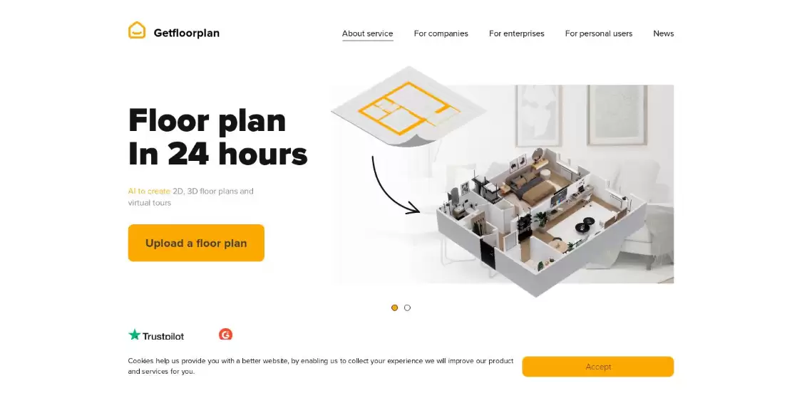 GetFloorPlan：AI平面图生成工具，专为房地产专业人士、室内设计师及需求者打造
