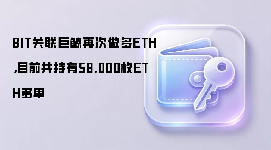 BIT关联巨鲸再次做多ETH，目前共持有58,000枚ETH多单