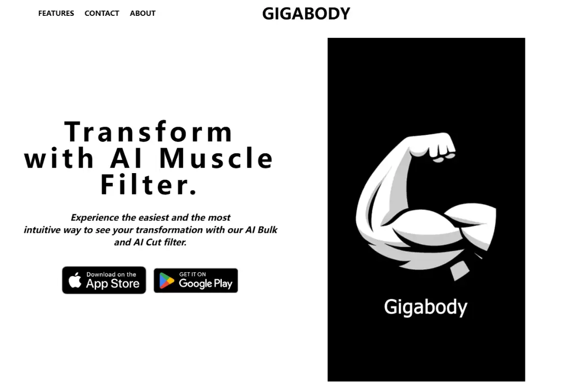 GigaBody：一款专为健身人群制作的AI一键增肌应用，快速拍摄出你满意的健身照片