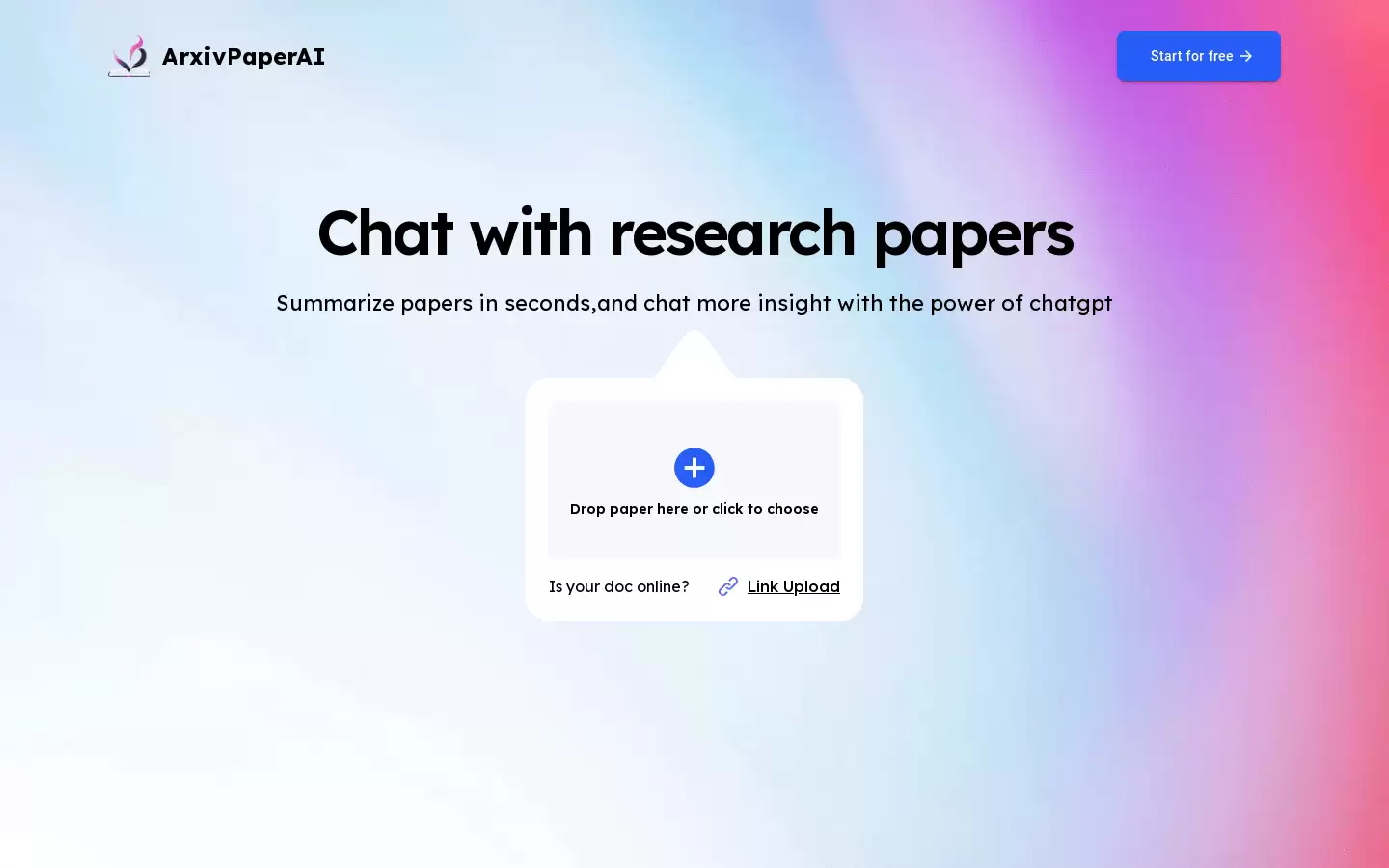 ArxivPaperAI : 聊天阅读研究论文