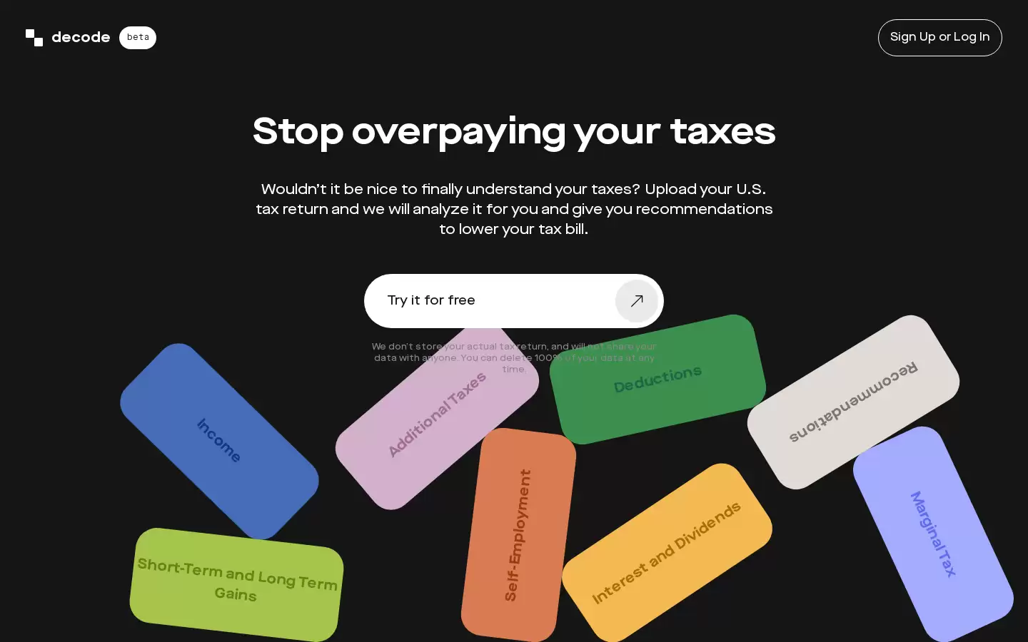 Decode.tax : 智能分析税表,提供税务建议