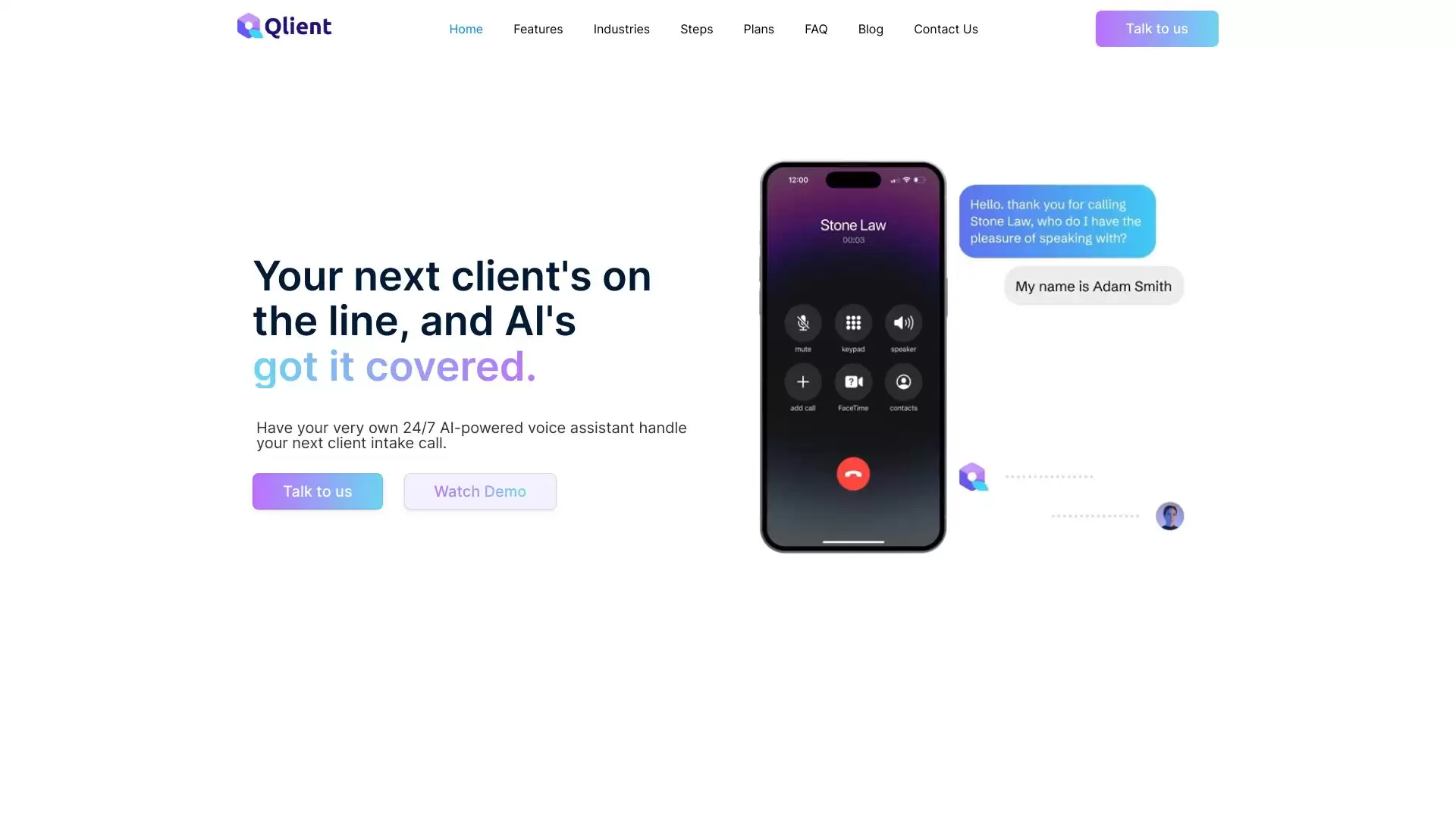 Qlient AI 应用示意图