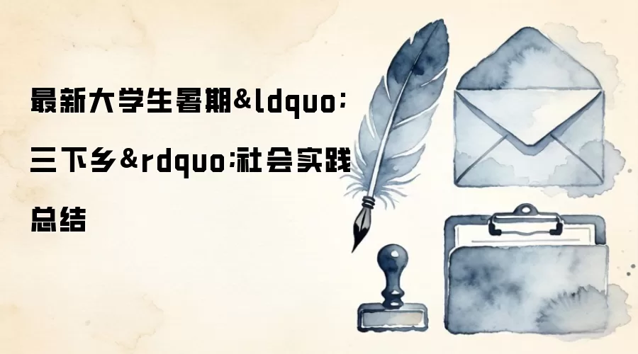 最新大学生暑期&ldquo;三下乡&rdquo;社会实践总结