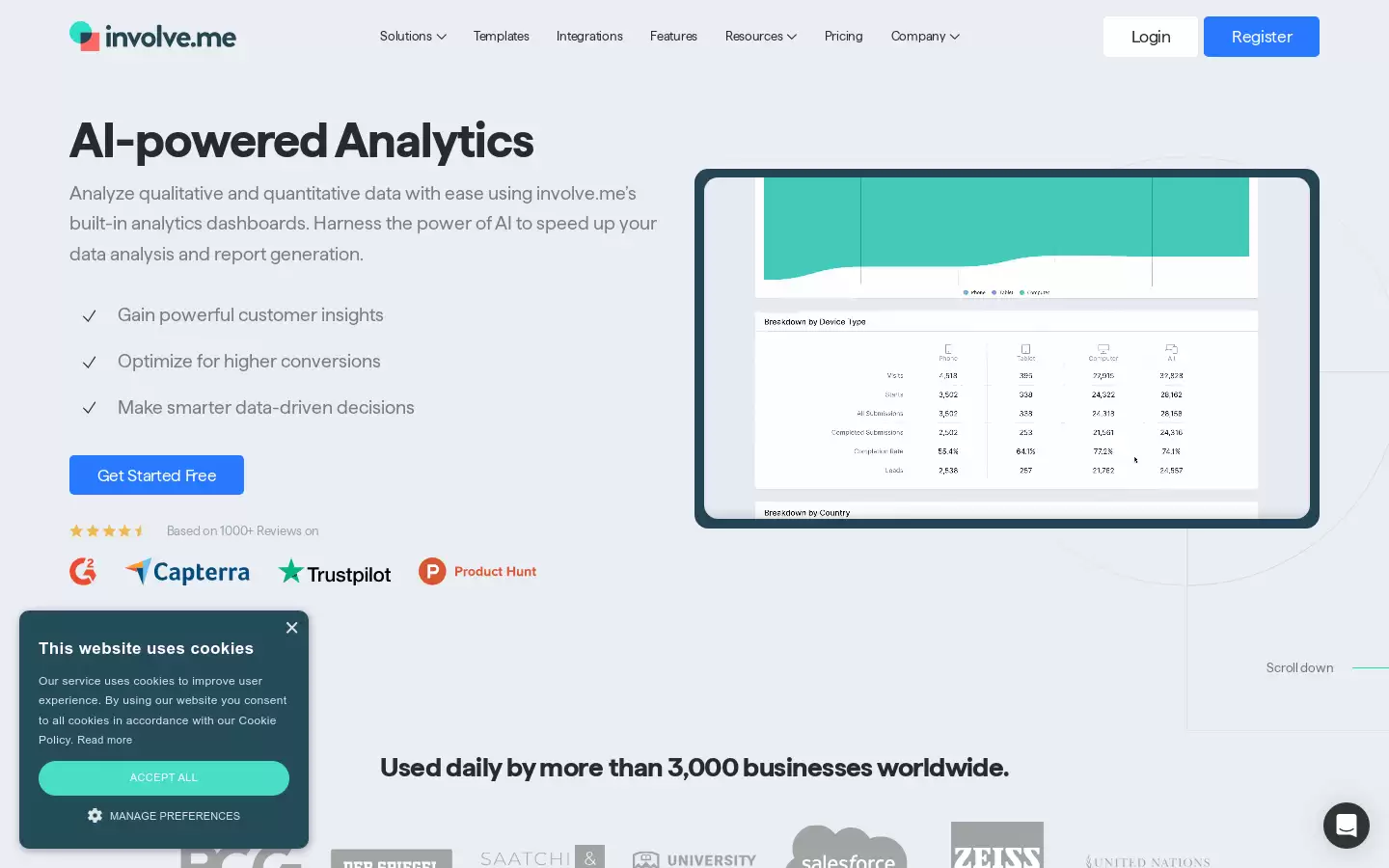 involve.me AI-powered Analytics : AI分析工具，助力数据驱动决策