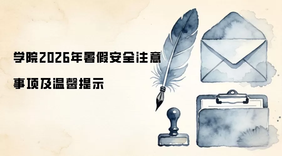 学院2026年暑假安全注意事项及温馨提示