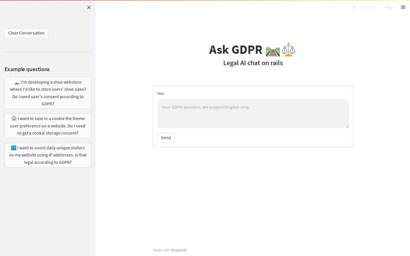 Ask GDPR : 基于Rails的法律人工智能聊天。