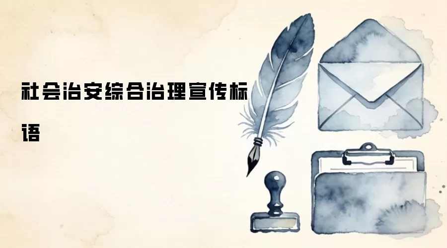社会治安综合治理宣传标语