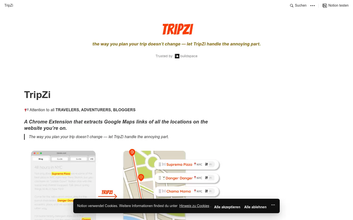TripZi : 一款整合旅行信息的Chrome插件