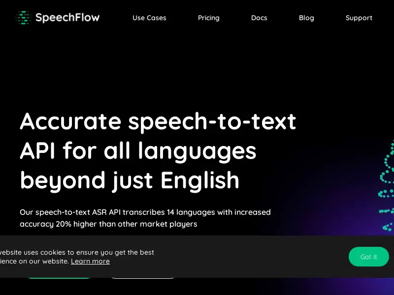 SpeechFlow : 强大的语音转文字API