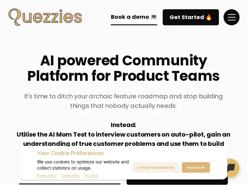 Quezzies : AI驱动的客户反馈和参与解决方案