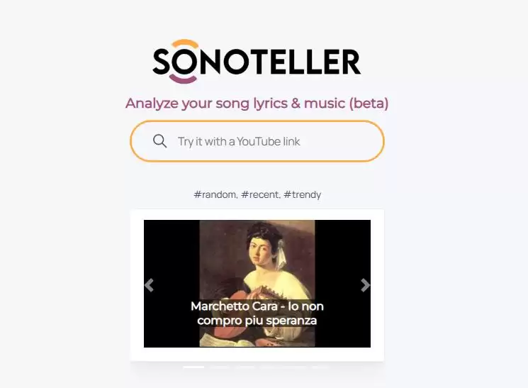 sonoteller : 分析您的歌曲歌词和音乐