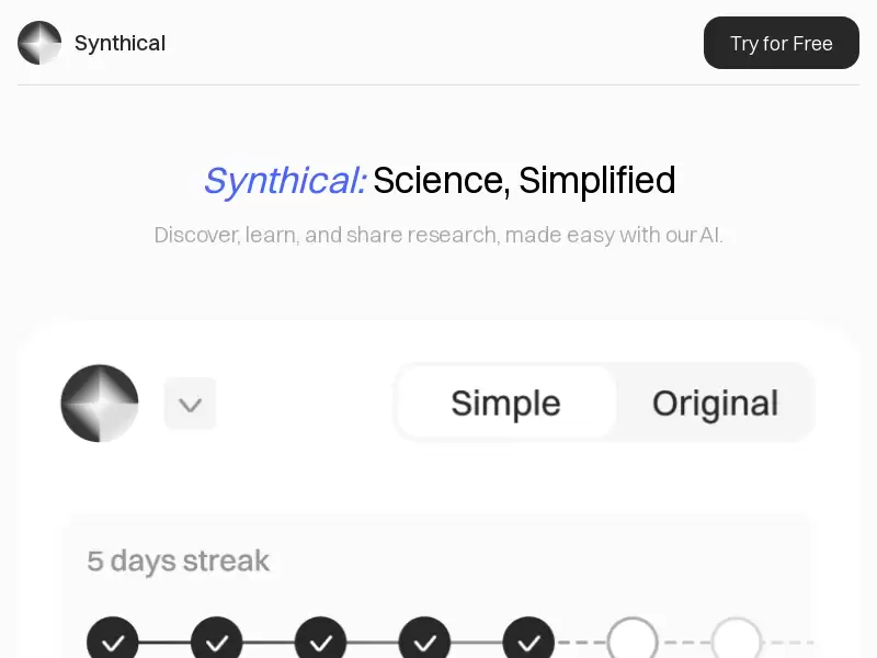 Synthical: Science, Simplified : 发现、学习和分享研究，与我们的人工智能轻松实现