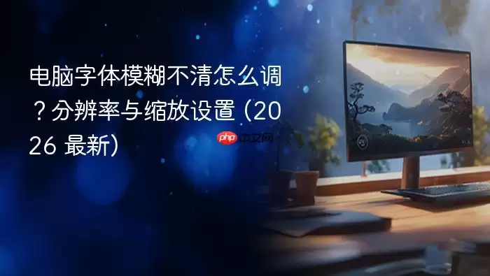 电脑字体模糊不清怎么调？分辨率与缩放设置 (2026 最新)