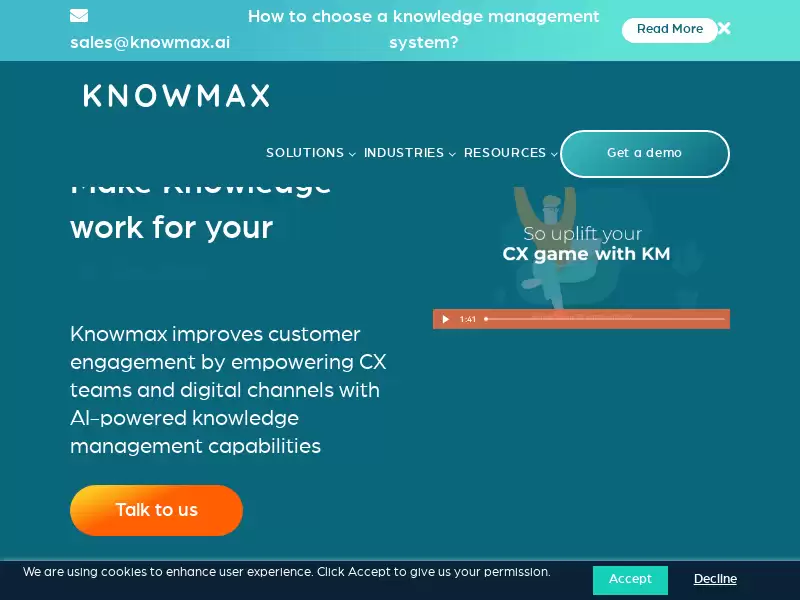 Knowmax : 智能知识管理平台，提供全渠道客户体验解决方案