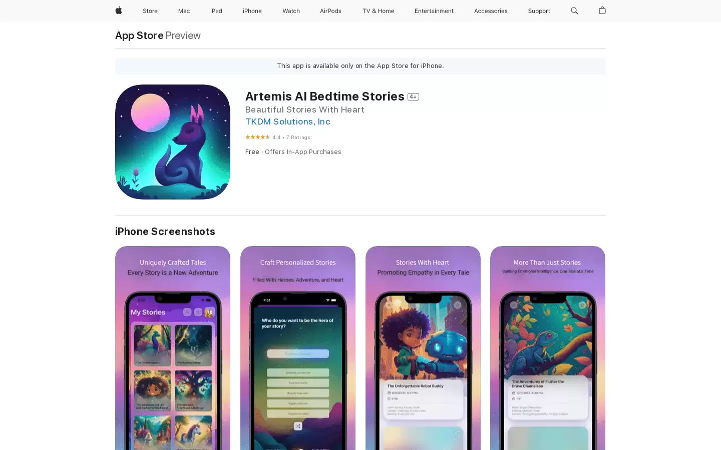 Artemis AI Bedtime Stories : Artemis AI通过AI生成个性化的睡前故事,培养儿童的同理心和情商