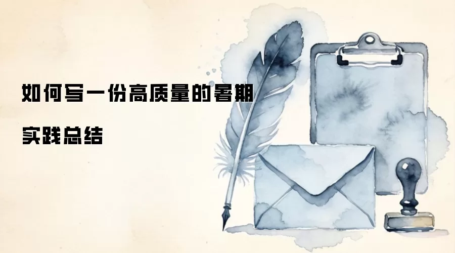 如何写一份高质量的暑期实践总结