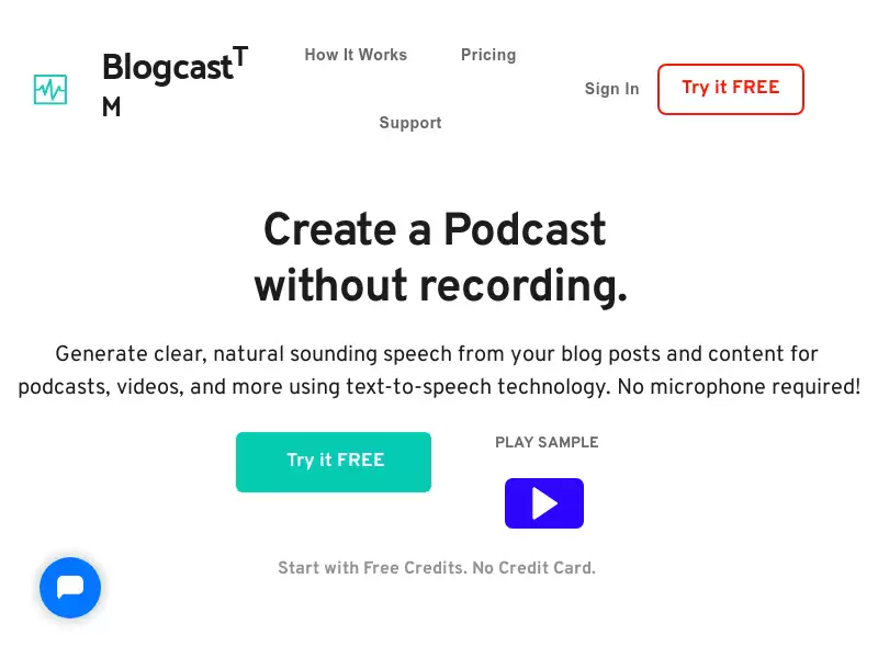 Blogcast : AI文字转语音软件