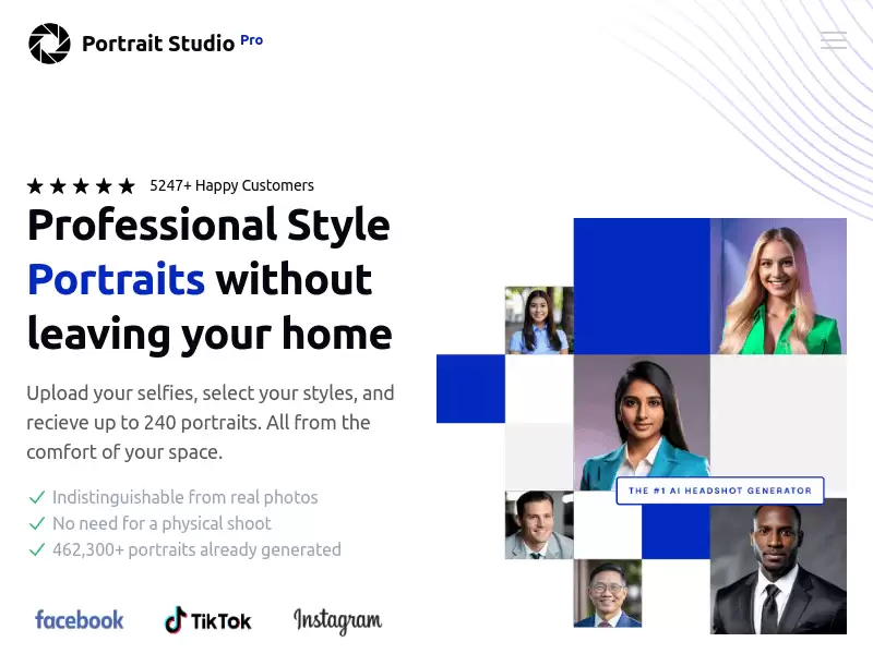 Portrait Studio Pro : 在家中获得专业风格的肖像照片