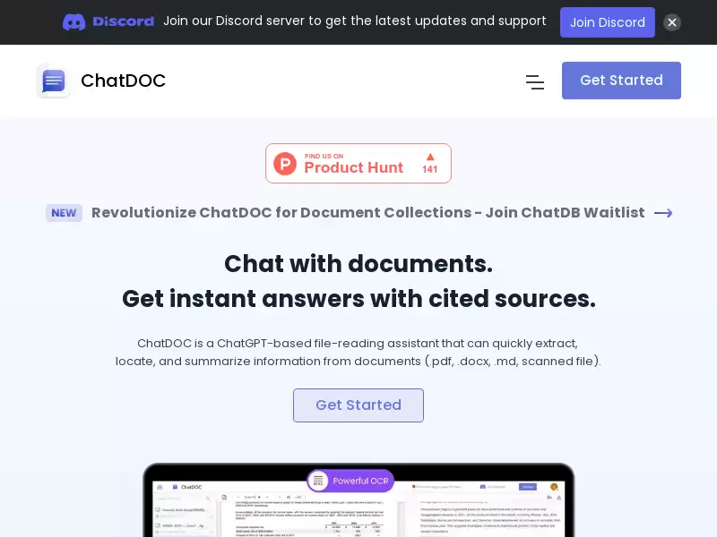 ChatDOC : 与文档聊天，即时获得引用来源的答案