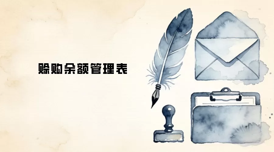 赊购余额管理表