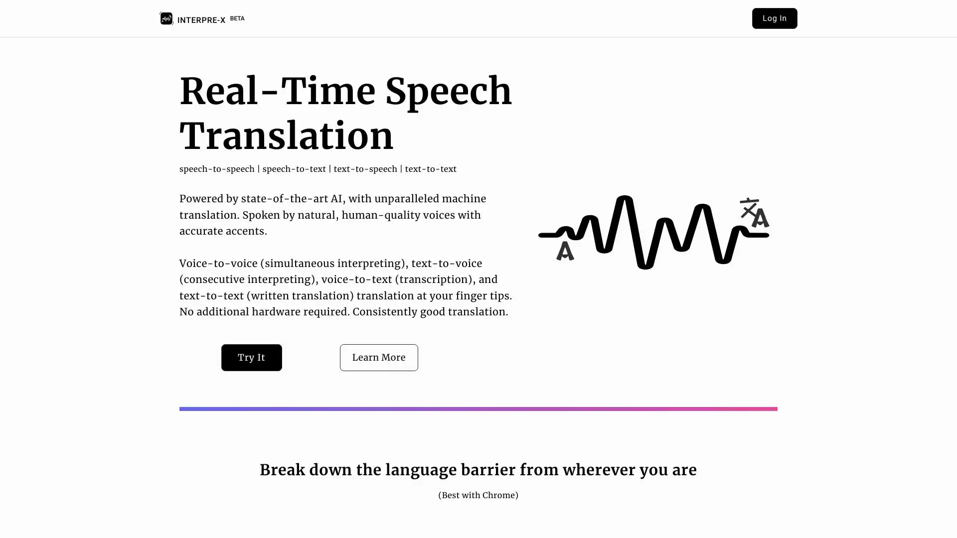 Interpre-X (Beta) : 实时语音翻译，打破语言障碍