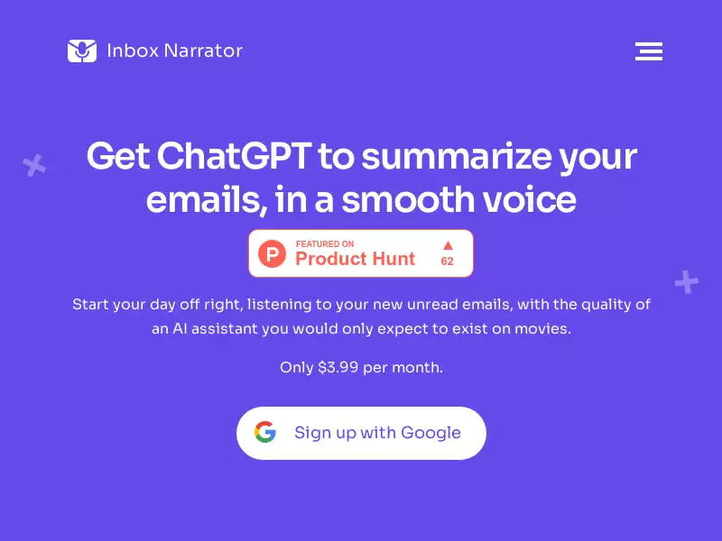 Inbox Narrator : 每日邮件摘要，智能语音助手