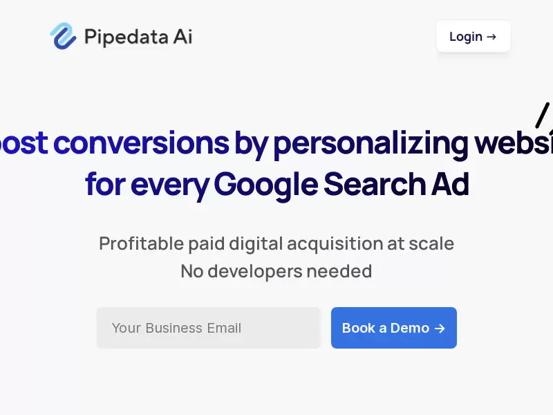 Pipedata AI : 个性化网站体验，提高Google搜索广告效果