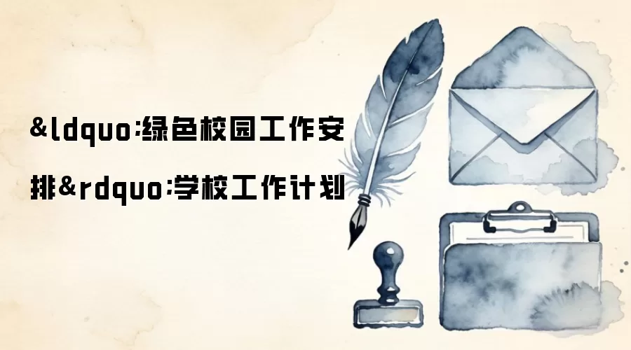 &ldquo;绿色校园工作安排&rdquo;学校工作计划