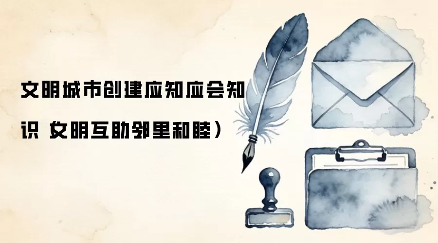 文明城市创建应知应会知识（文明互助邻里和睦）