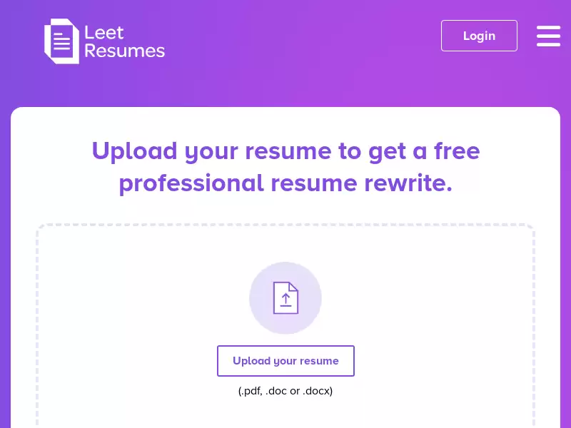 Leet Resume: Expert, AI-Assisted Resumes : 免费写出优秀的职业简历