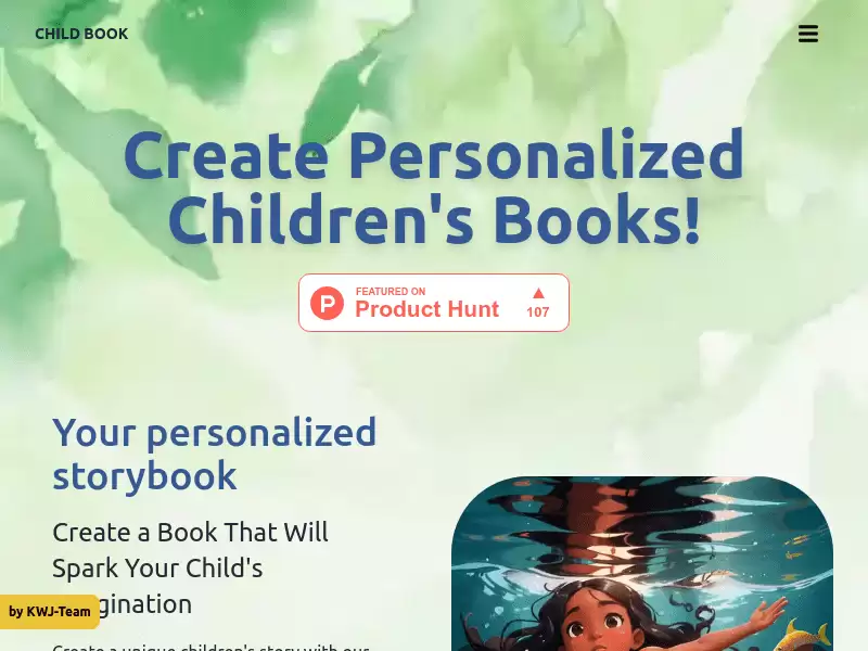 Childbook AI : 定制AI儿童书籍，个性化角色和独特插图。