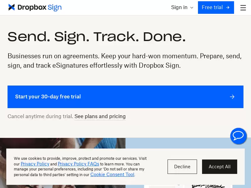 HelloSign : Dropbox Sign是最简便的在线电子签名工具。