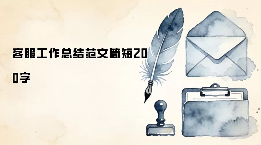 客服工作总结范文简短200字
