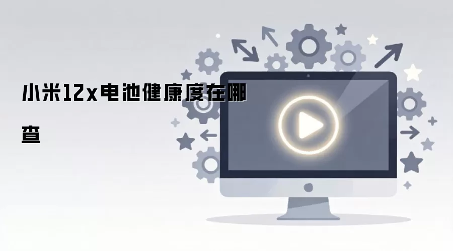 小米12x电池健康度在哪查