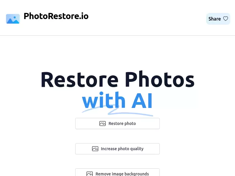 Photo Restore : 免费AI修复模糊老照片