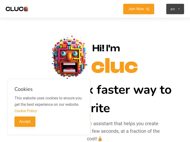 Cluc.io : 人工智能写作助手，高质量内容创作
