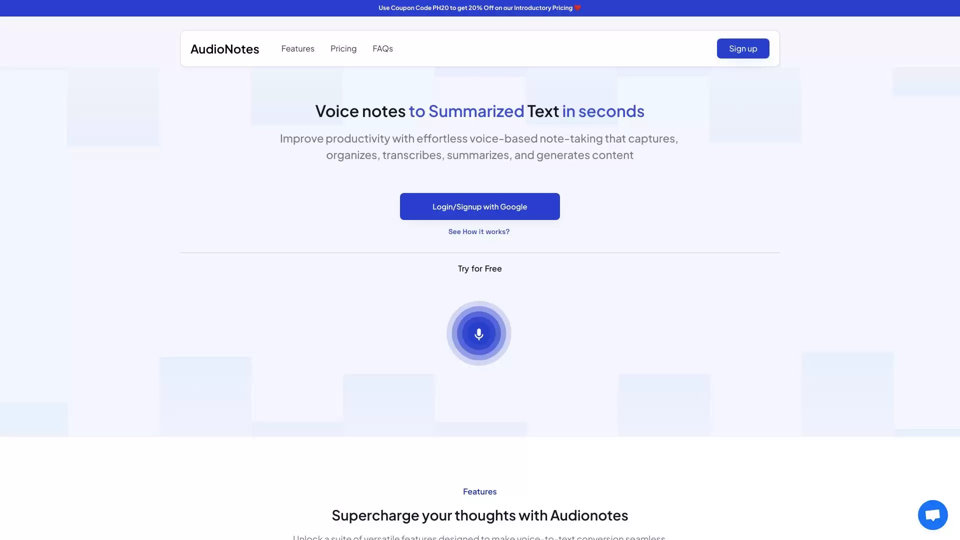 AudioNotes : 语音笔记，快速生成文字摘要