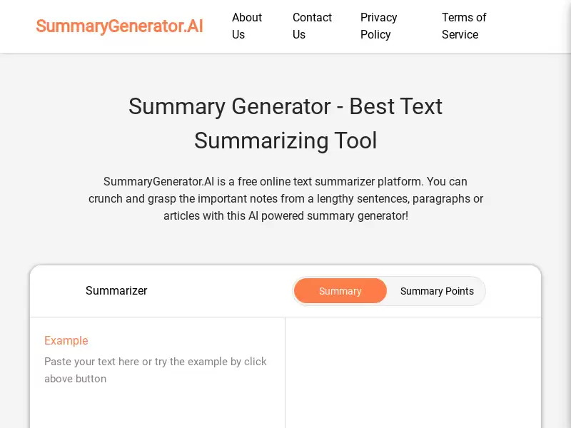summarygenerator.ai : AI文本摘要生成器