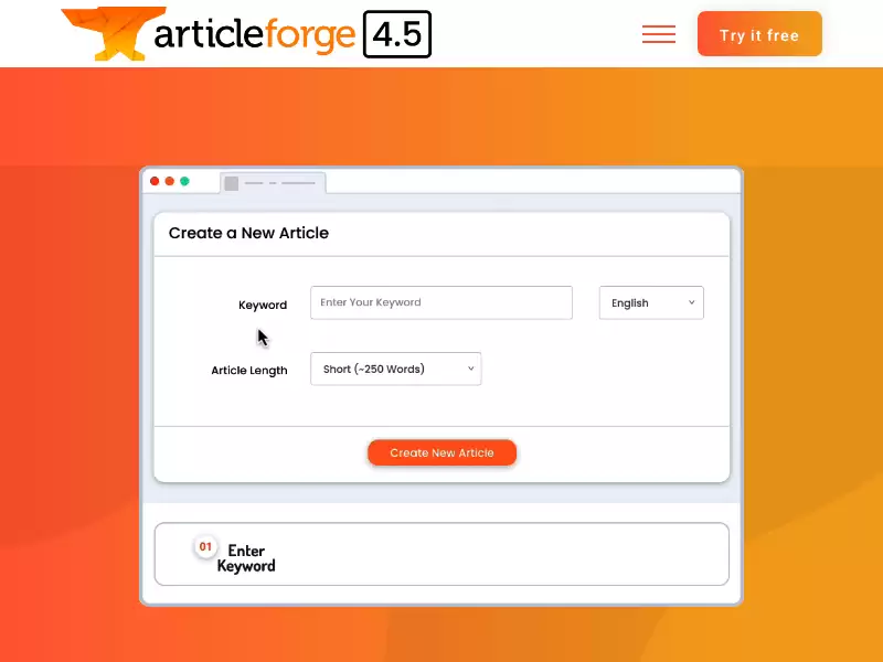 ArticleForge : AI内容生成器