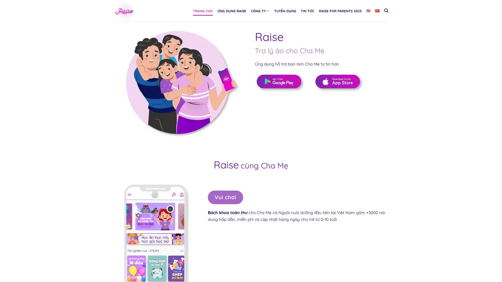 Raise : Ứng dụng hỗ trợ bạn làm Cha Mẹ tự tin hơn