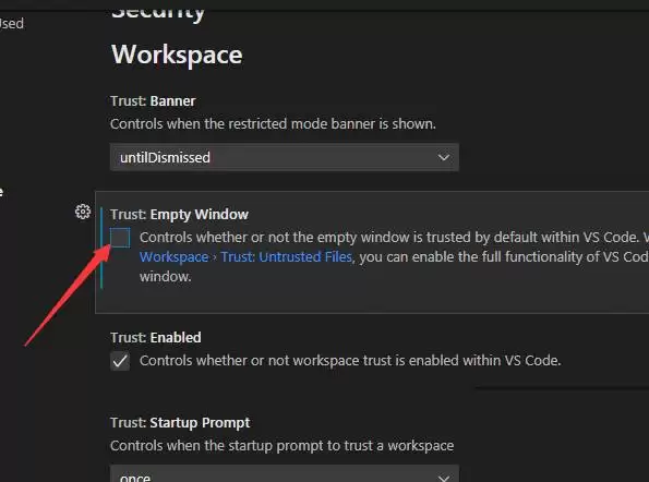 vscode空窗怎么关闭