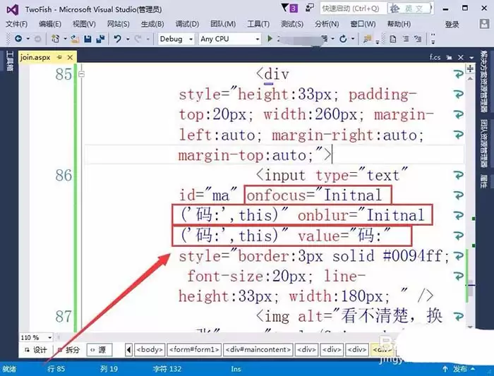 VisualStudio网页怎么插入验证码标签