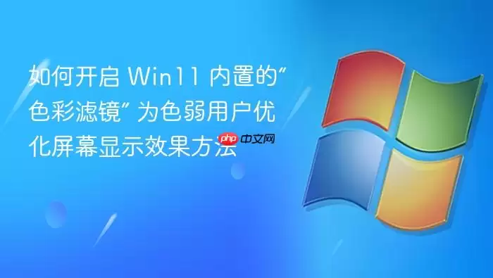 如何开启 Win11 内置的“色彩滤镜” 为色弱用户优化屏幕显示效果方法