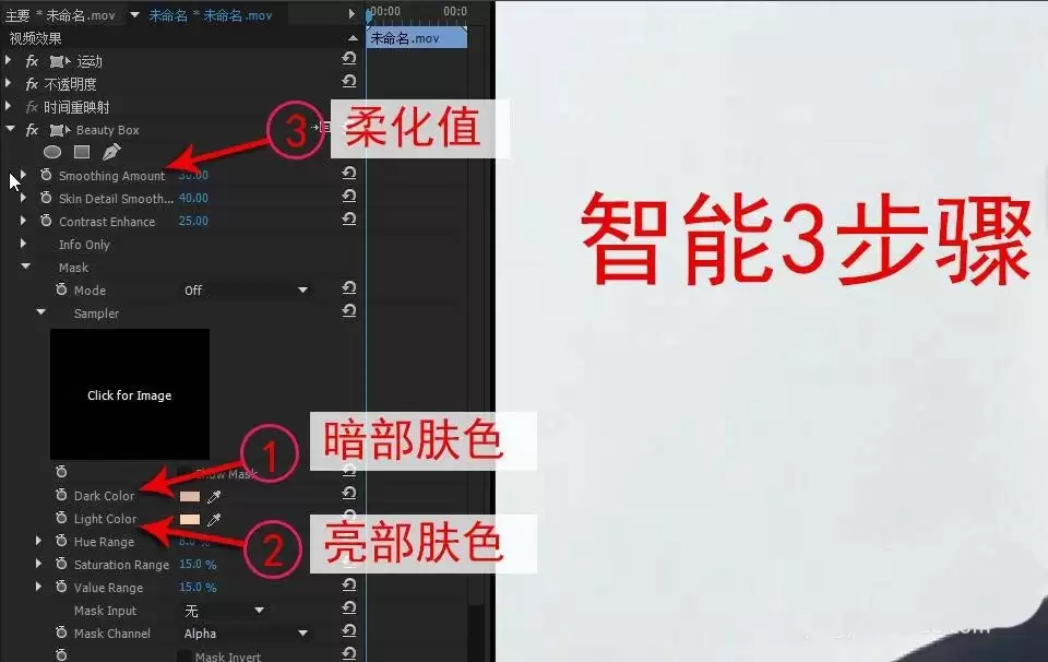 Premiere怎么给视频中的人脸磨皮美化