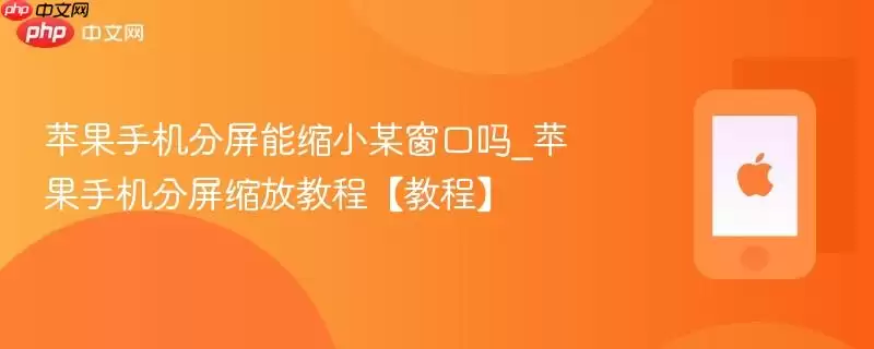 苹果手机分屏能缩小某窗口吗_苹果手机分屏缩放教程【教程】