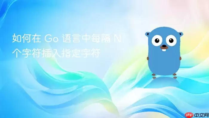 如何在 Go 语言中每隔 N 个字符插入指定字符