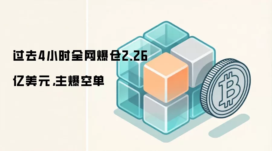 过去4小时全网爆仓2.26亿美元，主爆空单