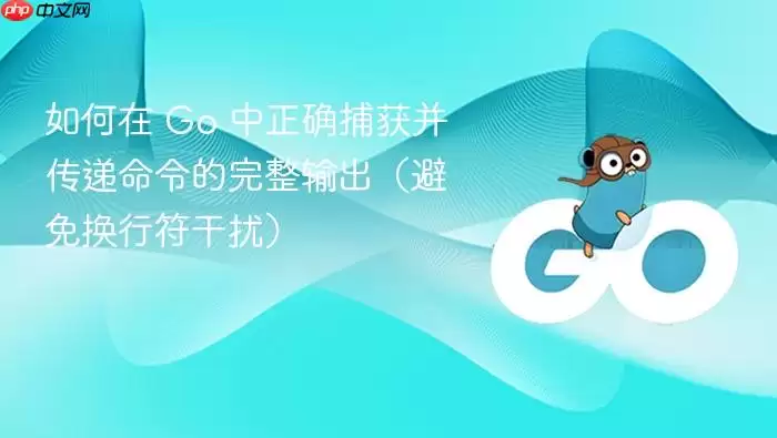 如何在 Go 中正确捕获并传递输出（避免换行符干扰）