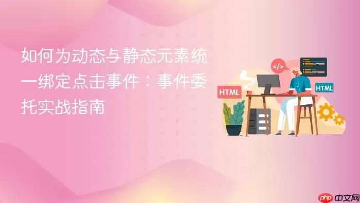 如何为动态与静态元素统一绑定点击事件：事件委托实战指南