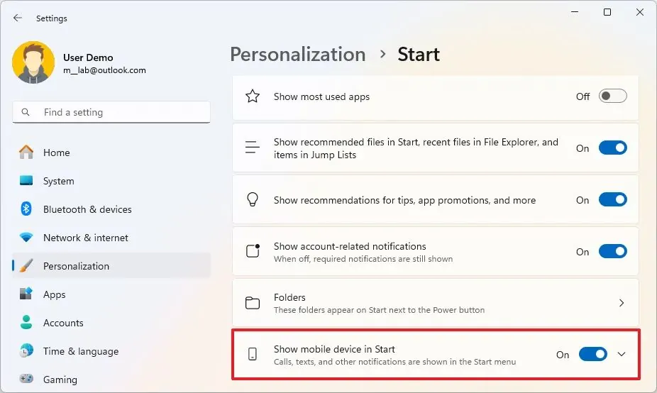 Win11 学院：如何在 Windows 11 开始菜单中启用侧栏概览 iPhone 等手机信息